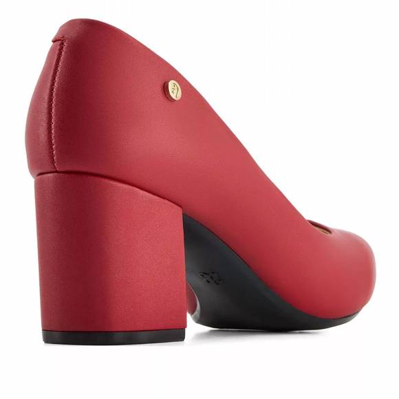 NEW ANDREA women's block heel pumps in red - Picture 4 of 4